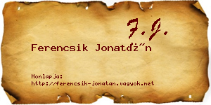 Ferencsik Jonatán névjegykártya